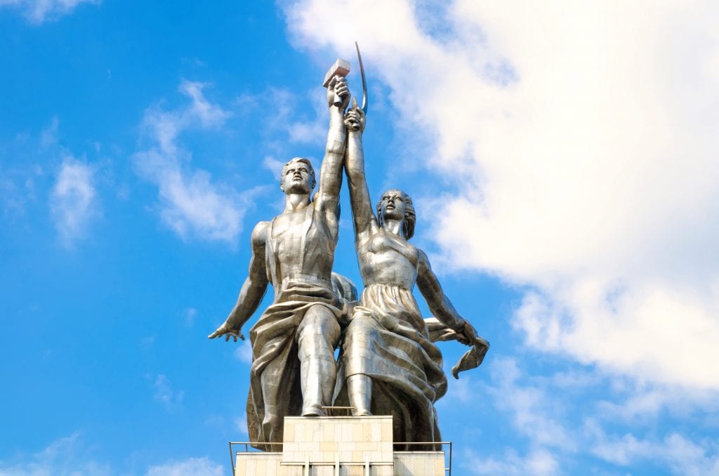 worker and kolkhoz woman miniature